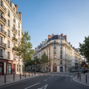 Vue de la station RER B au Guichet à Orsay entourée d'appartements