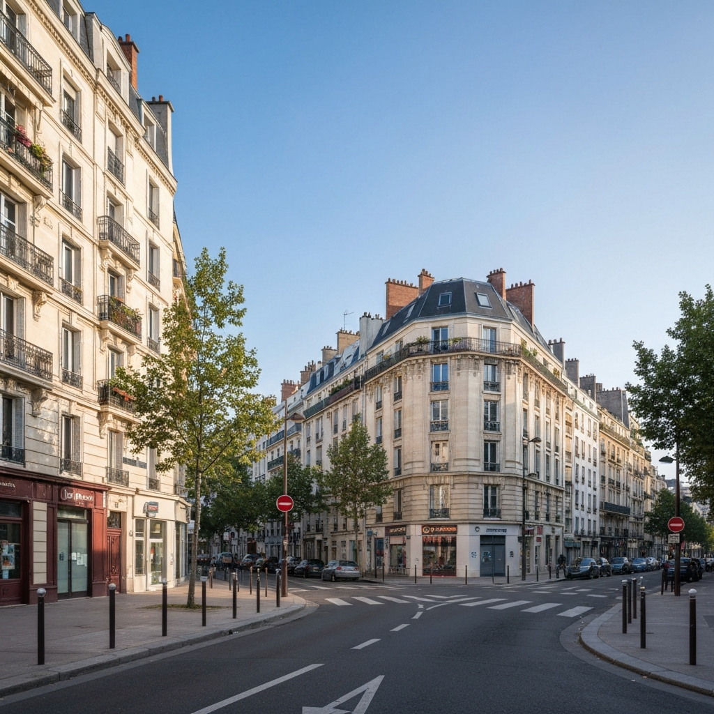 Vue de la station RER B au Guichet à Orsay entourée d'appartements