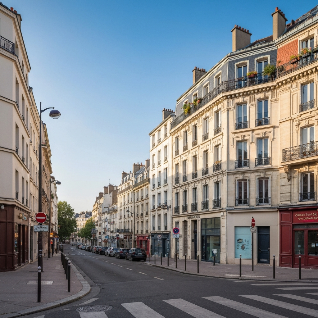 Vue aérienne de la station RER B au Guichet à Orsay avec des immeubles résidentiels environnants