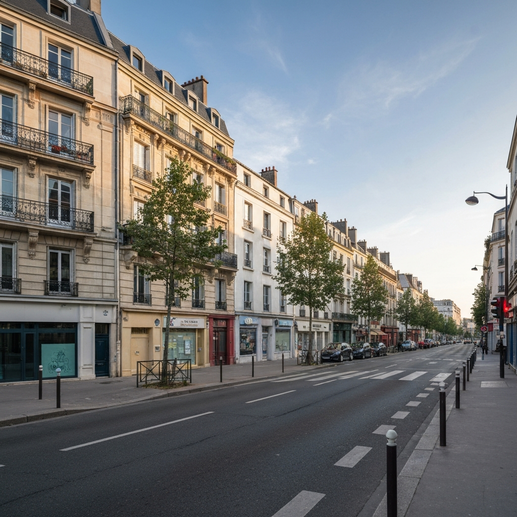 Vue aérienne du quartier du Guichet à Orsay avec le RER B en arrière-plan